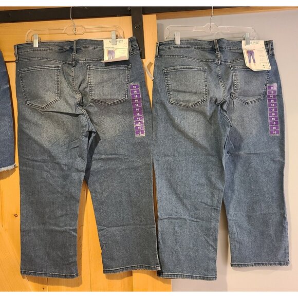 New! Lot of 3 Size 16 Nine West Chrystie Capri Jeans & Seven7 Sunset Bermuda - Picture 3 of 16